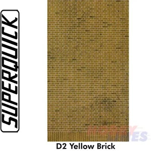 Building Paper YELLOW BRICK D2 1:76 scale OO HO Gauge Pack 6 D02 SuperQuick - Picture 1 of 3