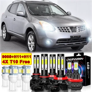Para For Nissan Rogue 2008-2013 6000K LED faro alto bajo niebla bombillas combo - Picture 1 of 12