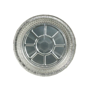 250 Pack- Disposable Round Aluminum Foil Take-Out Pans with Plastic Lids 8 Inch. - Picture 1 of 8