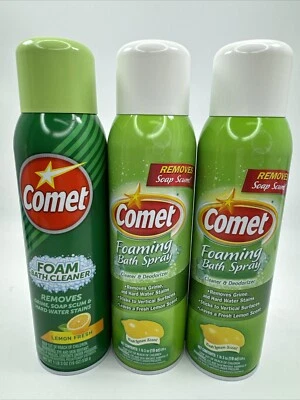 Limpiador de baño de espuma 3 Comet spray limón fresco 19 0z Foto 1 de 2