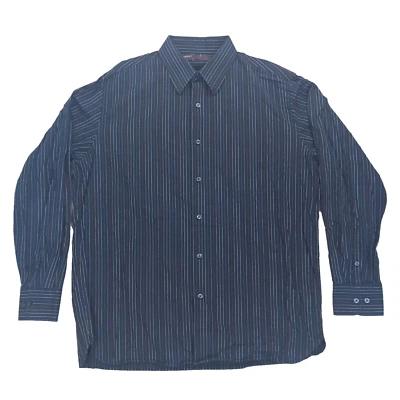 Perry Ellis Mens Shirt Size L Casual Button Down Cotton Black Casual Office - Image 1 of 4