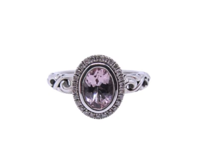 Anillo Charles Kyell de plata de ley morganita y diamantes talla 6,5 Foto 1 de 4
