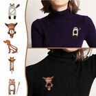 Bear Animal Sweater Brooch Dog Cat Panda Pin Cartoon Wooden Brooch  Girl