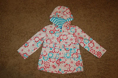 Chaqueta impermeable para niña parche calabaza primavera en París talla 3 flores blancas Foto 1 de 4