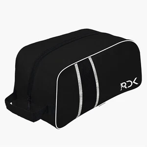 Black Football Shoe Bag Hockey Rugby Toiletry Sports School Gym Spa Travel Boot - Picture 1 of 2