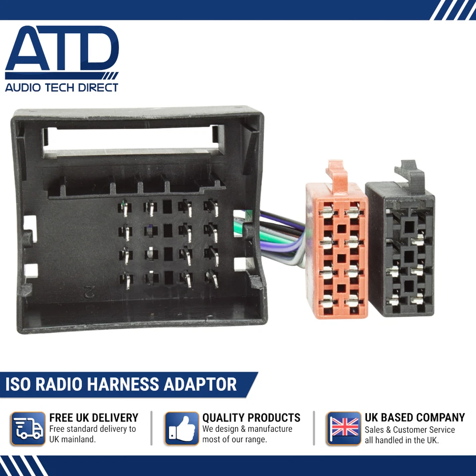 ISO Radio Adaptor For Ford Fiesta Galaxy S-Max Transit Quadlock Wiring Harness - Image 1 of 4