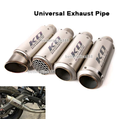 60~51mm Modified Motorcycle Slip On Exhaust Muffler Pipe Silencer Tail Tube - image 1 of 4