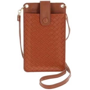 Equilibrium Woven Mobile Phone Pocket Bag Tan 349756 - Picture 1 of 1