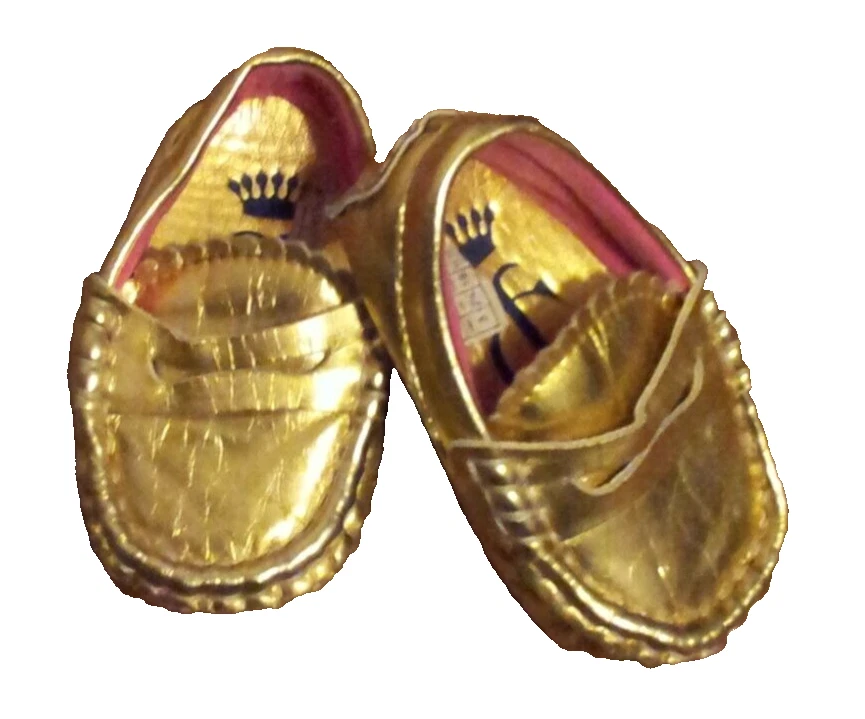 Infant Juicy Couture Gold Crib Shoes Size 3 Shiny Slip On Handle With Couture - Image 1 of 4