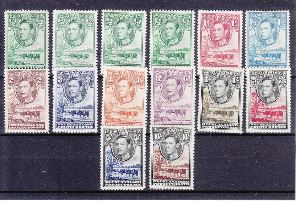 BECHUANALAND  1938   SG 118-128 + COLOR SHADES  MLH* - Image 1 of 1