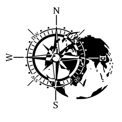 Calcomanía tótem brújula capó coche vinilo negro pegatina para capó puerta camión cámper autocaravana Foto 1 de 4