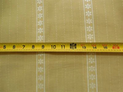 28" x 38" Wide, Vintage 1940’s-60’s, White Satin Embroidered Flowers on Tan,D241 - Image 1 of 3