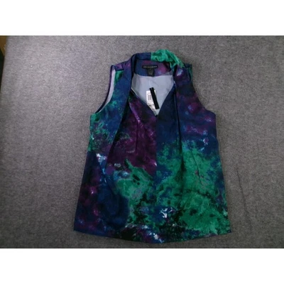 Blusa Grave Elements Mujer M Azul Verde Púrpura Multi Sin Mangas Cuello en V Abstracto Foto 1 de 4