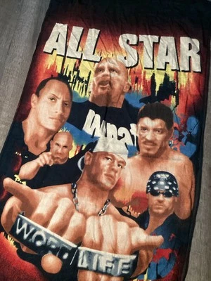 Vintage WWE WWF Beach Towel  100%Cotton. 30x4ft Eddie Guerrero, undertaker - Image 1 of 3