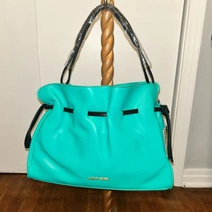 Badgley Mischka Solid/Snake Combo Bag Green, Black, Vegan Leather, Hobo, Summer - Picture 1 of 10