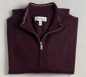 Suéter Peter Millar Otoño Cresta Mezcla Lana Merino 1/4 Cremallera Para Hombre’s M Ciruela Oscura - Imagen 1 de 12