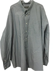 Eddie Bauer Herren Hemd blau grün Größe 4XL Tall 100% Baumwolle Langarm - Bild 1 von 7