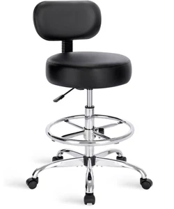 Adjustable Seat Work Shop Stool Chair Swivel Bench Bar Rolling Garage Mechanics - Picture 1 of 9