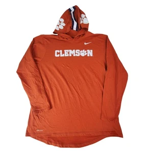 Clemson Tigers Shirt Mens 2XL NCAA Football Nike Dri-Fit Hooded Long Sleeve - Picture 1 of 14