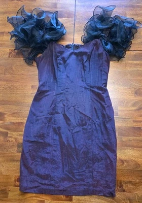Steppin' Out Vintage Prom Homecoming Off The Shoulder Dress With Boning Size 9 - Image 1 of 4