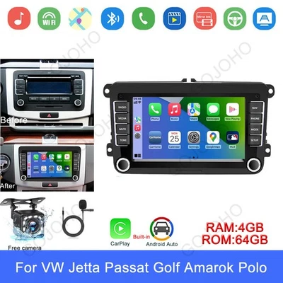 7" For VW Volkswagen CC Passat Car Radio Android 13 Stereo Wifi GPS Navi Carplay - Image 1 of 4