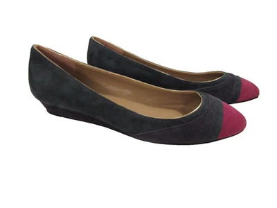 Talbots низкий каблук плоскостях на танкетке замшевые мокасины заостренный носок без шнуровки синий зеленый красный 8 М - Изображение 1 из 4