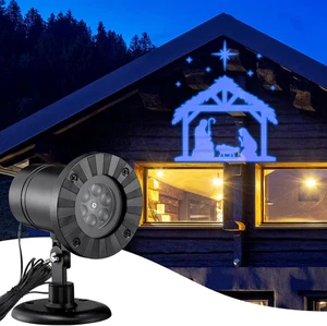 Christmas Nativity Scene Outdoor Projector Christian Themed Holy Night Scene Viv - Foto 1 di 12