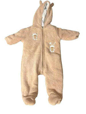 Absorba Traje de Nieve de Vellón con Capucha Traje de Bunting Beige Oso Conejito Bordado 3/6M Foto 1 de 4