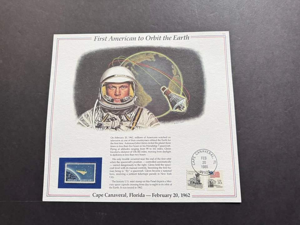 1980s US History Event Card (090) +First American to Orbit the Earth#1193 +Glenn - Image 1 of 1