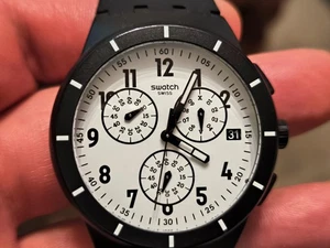 Vintage Unisex Swatch Casual Chronograph Swiss Watch - Picture 1 of 8