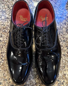 Allen Edmonds Men's Black "Copley" Patent Leather Dress Shoes 11 B Shoe Bags Box - Picture 1 of 20