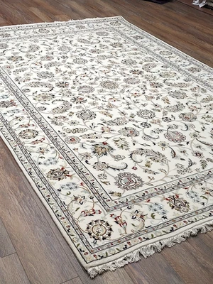 Turkish Silk&Wool HandMade Bohemian Tradition Royal Design Turkish Rug 6.6x10 Ft - Image 1 of 4