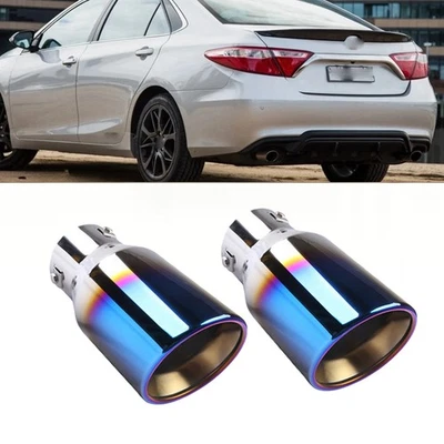 2x Exhaust Pipe Tip Rear Tail Throat Muffler Stainless For Toyota Camry Foto 1 de 4