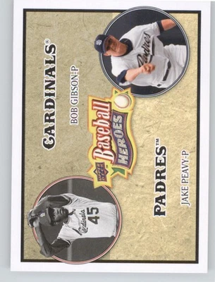 2008 Upper Deck Baseball Heroes #184 Bob Gibson / Jake Peavy - Image 1 of 2