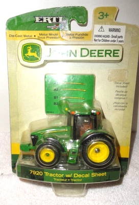 Hoja de calcomanías ERTL JOHN DEERE 7920 TRACTOR incluida escala 1/64 #15943 nueva en caja Foto 1 de 2