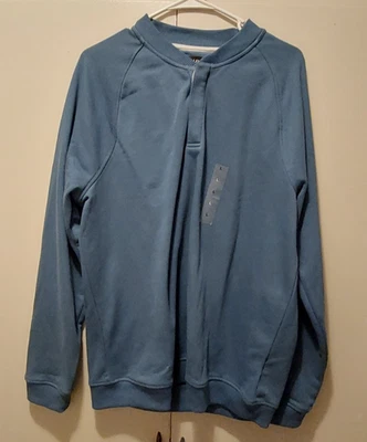 NUEVA ALFANI Sudadera Tejida Para Hombres L Azul Cuello en V 3 Pullover a Presión Manga Larga Elegante Foto 1 de 3