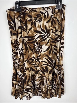 JKLA California Women’s Brown Print Midi Skirt Size XL - Image 1 of 4