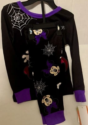 Disney Niñas Minnie Mouse Conjunto de 2 Piezas Ajuste Ajustado Halloween Pijama - Talla 6 Foto 1 de 4