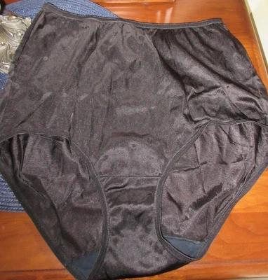 vtg ADONNA BLACK BRIEFS SISSY sheer nylon panties 9/2XL MINT - Image 1 of 4