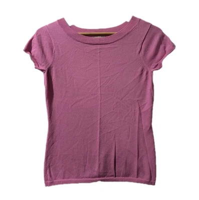 Top Banana Republic Rosa Tejido Manga Corta S Y2K Minimalista Suave Mezcla Rayón Foto 1 de 4