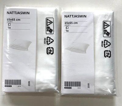 Lot of 2 Ikea NATTJASMIN Pillowcase 26x26" White New 003.437.34 - Image 1 of 4