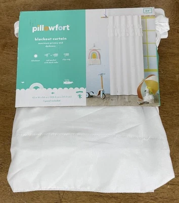 Panel de cortina de bolsillo Pillowfort 42x84" con volantes para niños Blackout Window Rod blanco* Foto 1 de 4