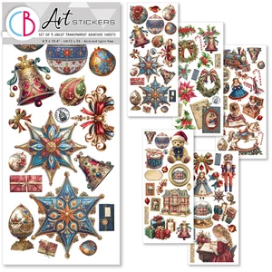 Ciao Bella Toy Shop Art Transparent Stickers 5pc Scrapbook Sticker Vintage Dolls - Picture 1 of 4