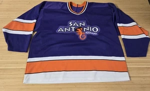 San Antonio Iguanas Jersey Shirt Mens XL Purple Orange Hockey Minor League 90s - Picture 1 of 10