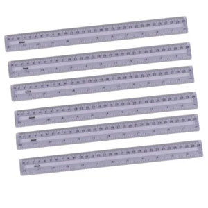 [Set of 6] 12" Shatterproof Clear Plastic Ruler 30cm Metric with Centimeters - Picture 1 of 3