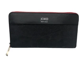 JORD Saint Louis Eila Wallet 8”x4” Black Red Zipper Casual Shopping Party Purse - Picture 1 of 20