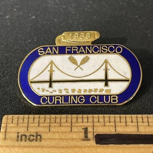 San Francisco Curling Club Enamel Lapel Or Hat Pin Vintage T-17 - Picture 1 of 2