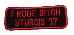 Parche I Rode Bitch Sturgis '17 rojo negro pasajero moto South Dakota - Imagen 1 de 1