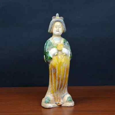 Coleção de estátuas femininas de cerâmica da dinastia Tang Sancai da China 22 cm - Imagem 1 de 4