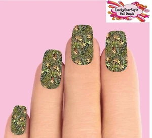 Juego de 10 calcomanías de uñas completas tobogán acuático - hojas verdes camufladas de roble musgo realtree - Imagen 1 de 1